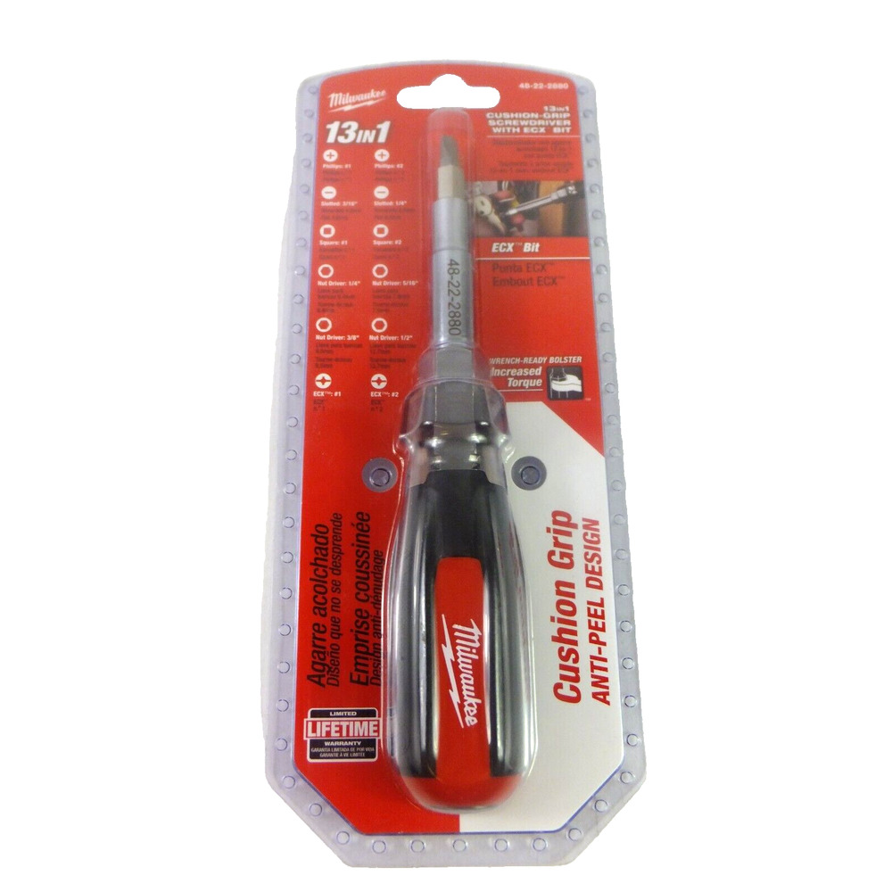 Milwaukee 48-22-2880 13-in-1 Cushion-Grip Screwdriver with ECX